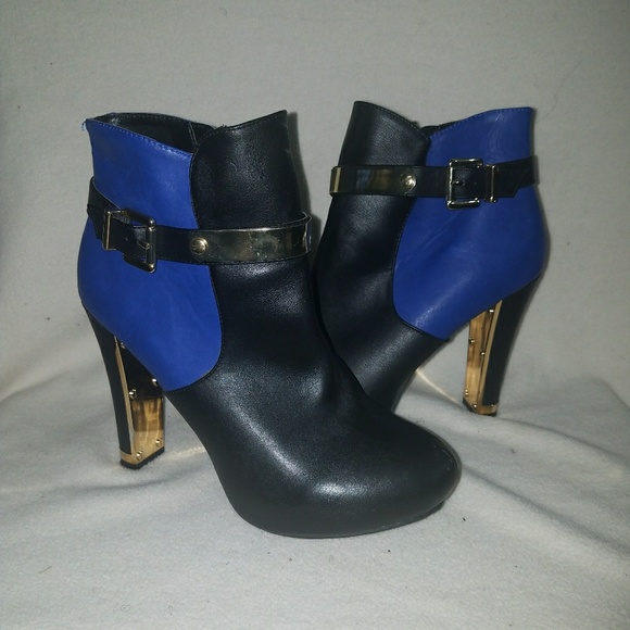 Shoes - Blue and Black Heel Boots
